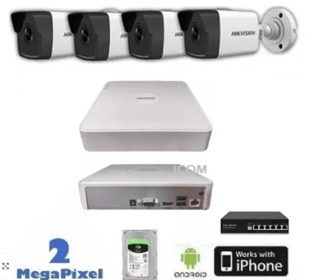 4 Kameralı Hikvision IP PoE NVR Kamera Seti: Güvenliğiniz Elinizin Altında! 1 image