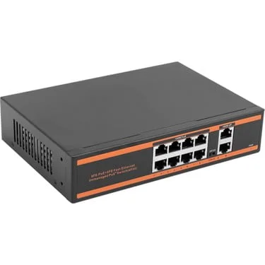 8 Port PoE Switch 10/100 Mbps: Ağ Kurulumu için Kompakt Güç Kaynağı 1 8 Port PoE Switch 10/100 Mbps